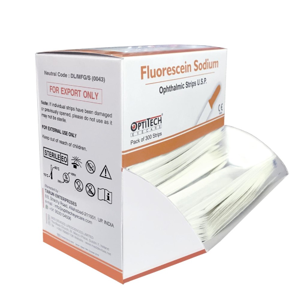 Fluorescein Sodium Ophthalmic Strips U S P Optitech Eyecare