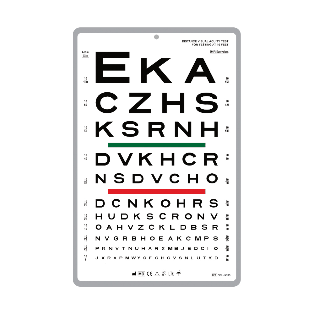 Visual Acuity Chart | Model OC- 5035 - Optitech Eyecare