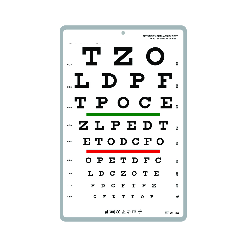 Visual Acuity Chart | Model OC- 5036 - Optitech Eyecare