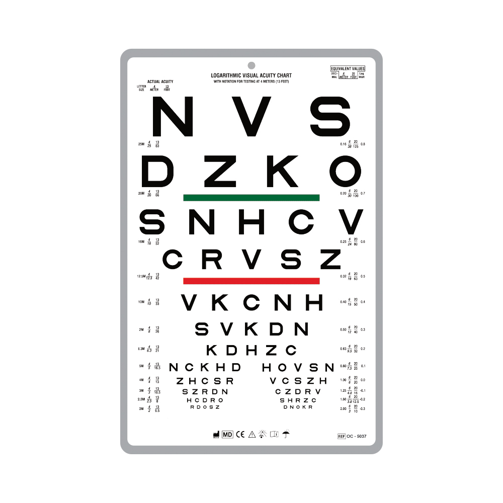 Visual Acuity Chart | Model OC- 5037 - Optitech Eyecare