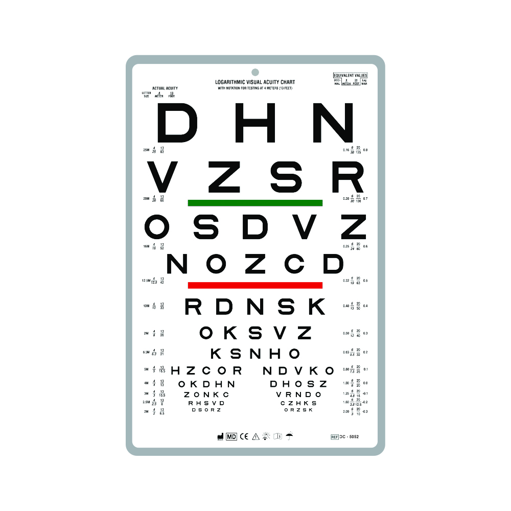 Visual Acuity Chart | Model OC- 5052 - Optitech Eyecare