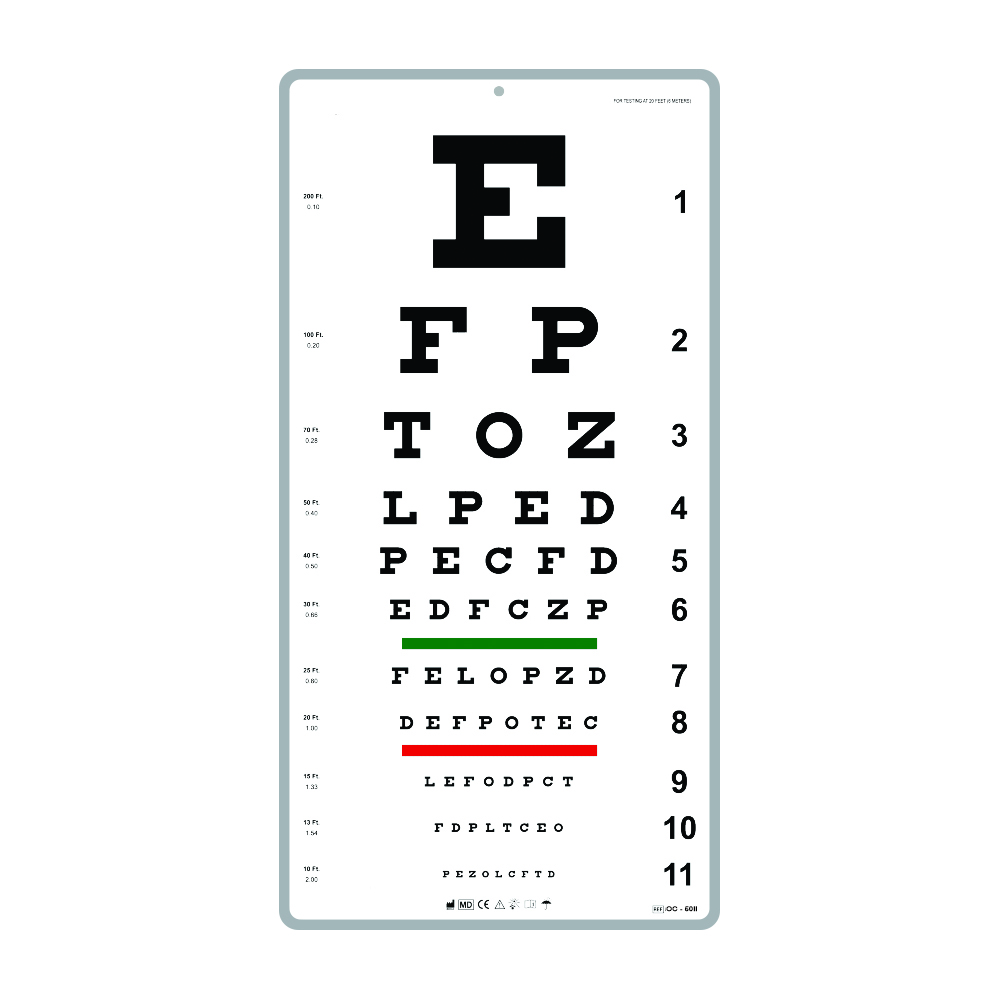 Visual Acuity Chart | Model OC- 5011 - Optitech Eyecare