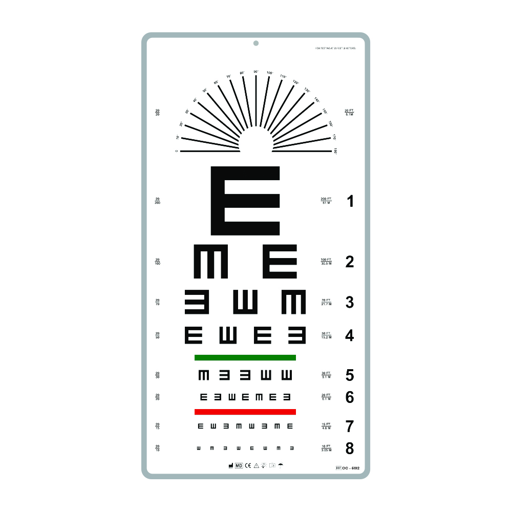 Visual Acuity Chart | Model OC- 5012 - Optitech Eyecare