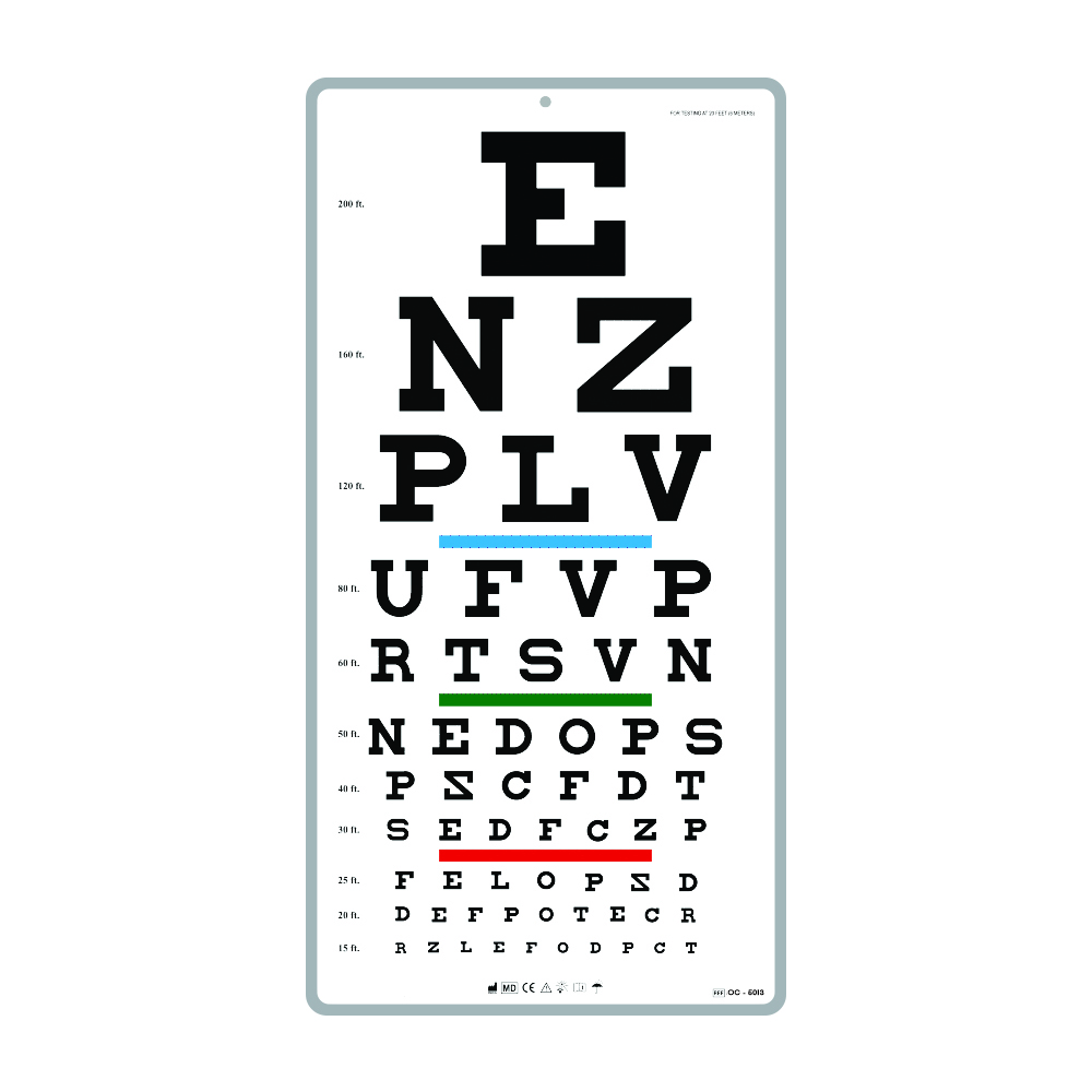 Visual Acuity Chart Model Oc Optitech Eyecare