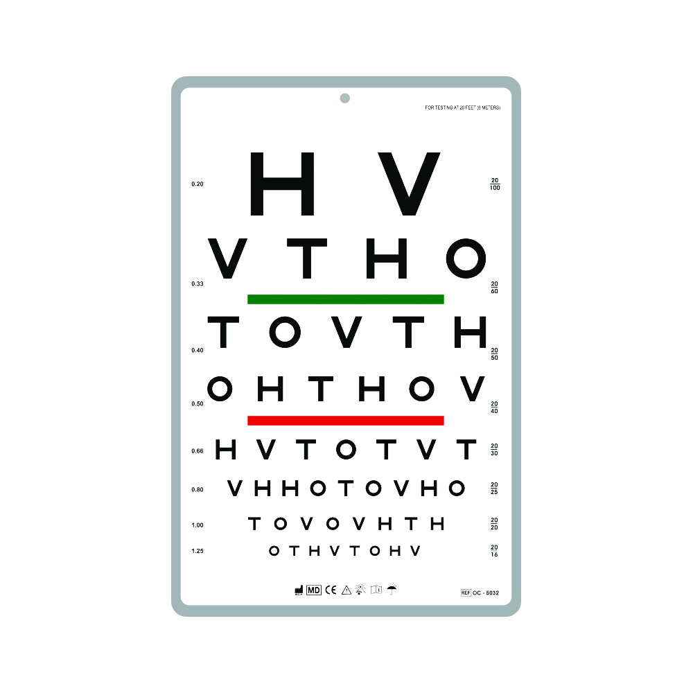 Visual Acuity Chart | Model OC- 5032 - Optitech Eyecare